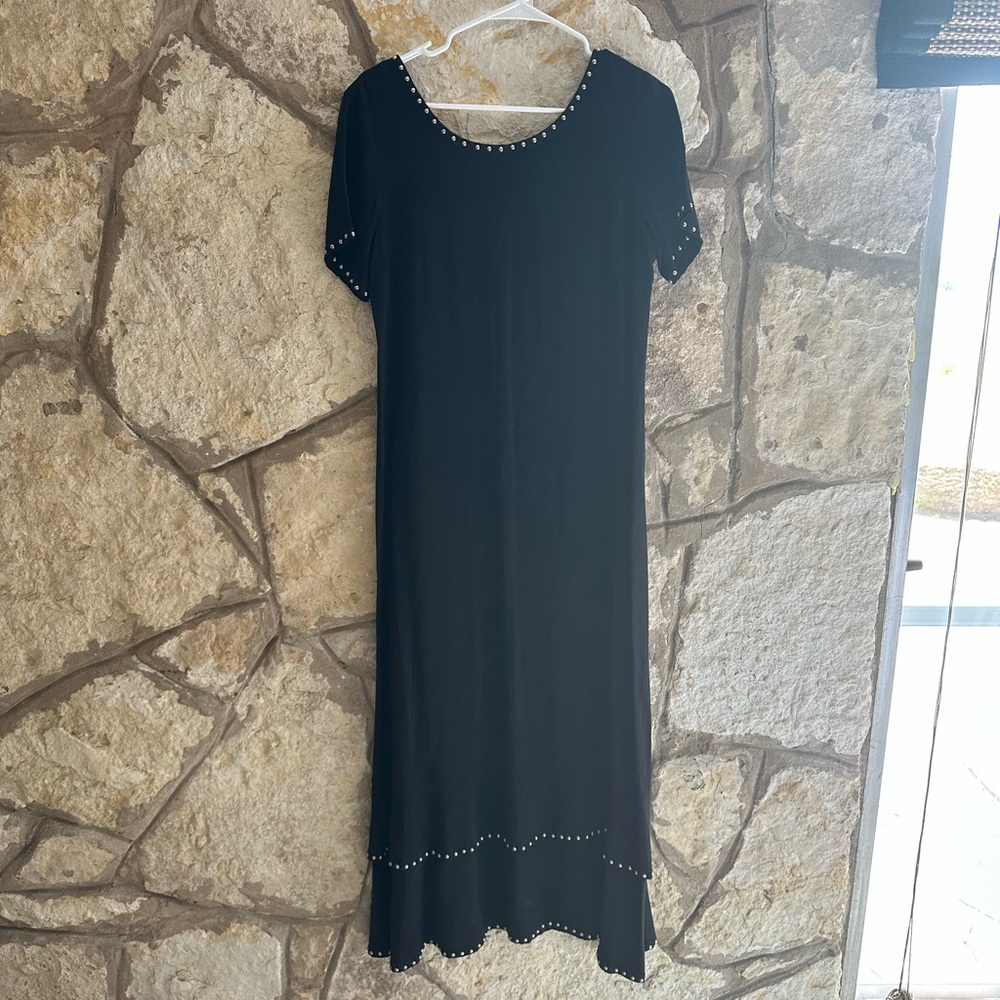 Double D Ranchwear Maxi Studded Black Western Short Sleeve Dress